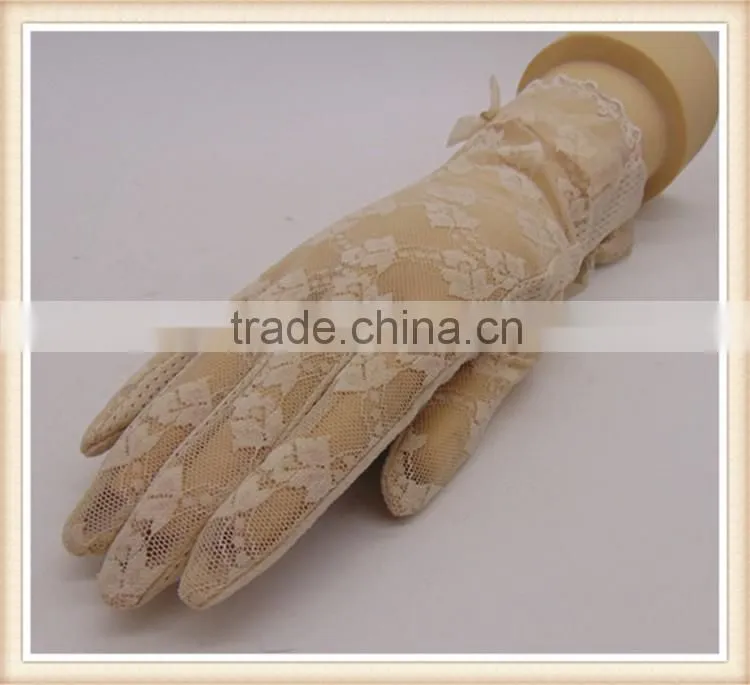 Ladies Evening Party Dress White Lace Gloves For Summer Dress