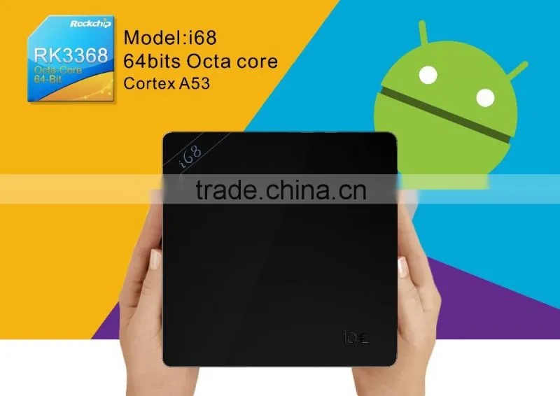 Android 5.1.1 tv box I68 TV BOX 8GB NAND FLASH RK3368 64bits Octa core Cor tex A53