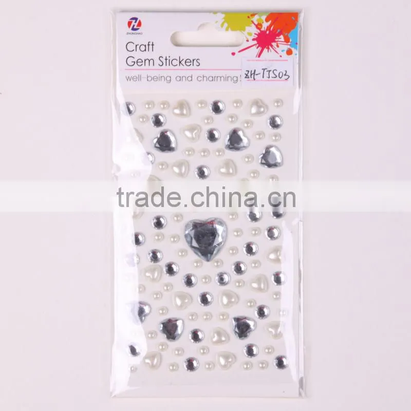 love heart shape crystal strass cell phone sticker