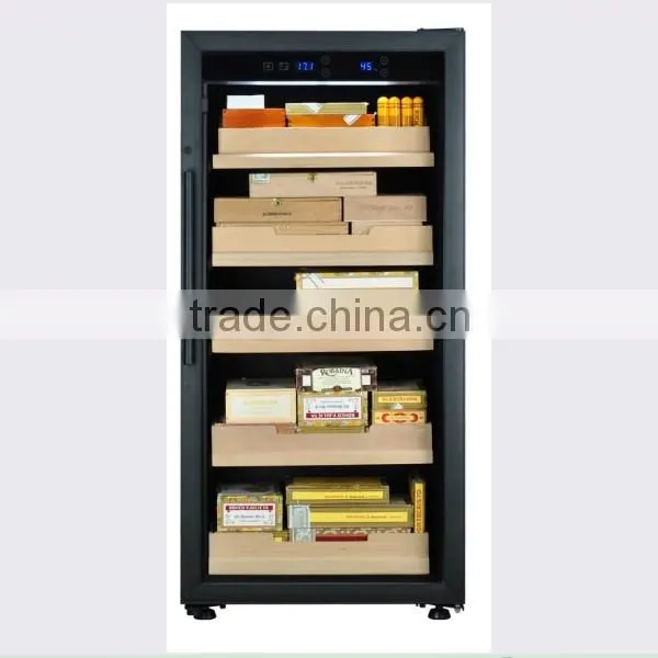 double layers LOW-E(UV protected) glass door Black Wooden Cigar Cellar