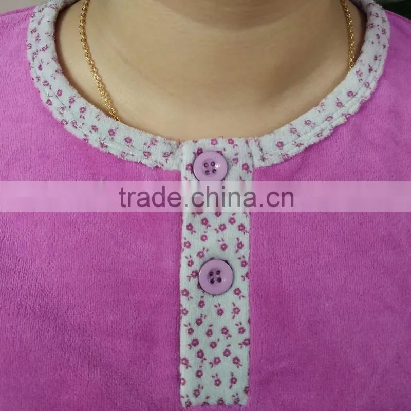 Kevince velour pyjama set pant AOP printed knitting woman MOQ 1000sets OEM factory directly