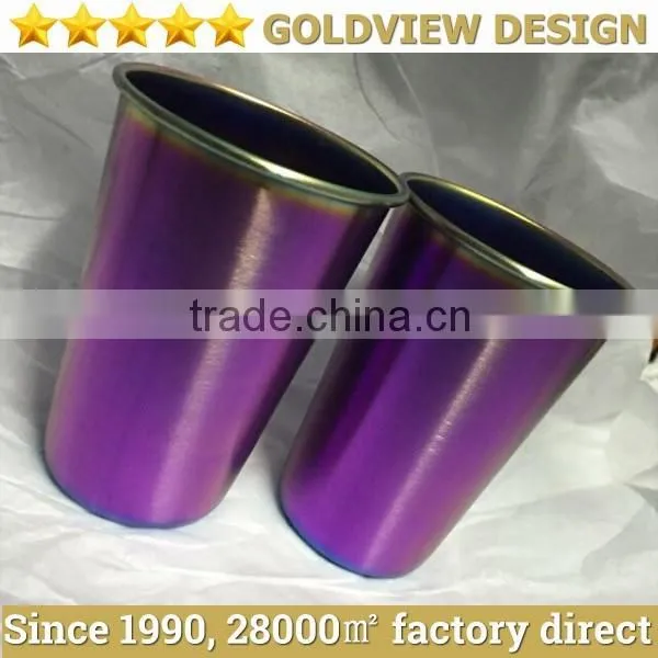 attractive design practical round metal soft drink cup, soft drink tin cup