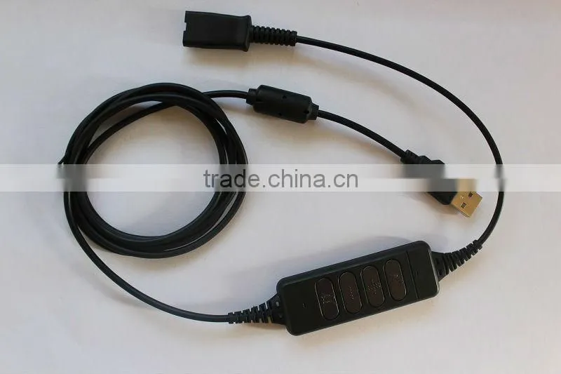 Professional noise cancelling call center usb headset with QD optional