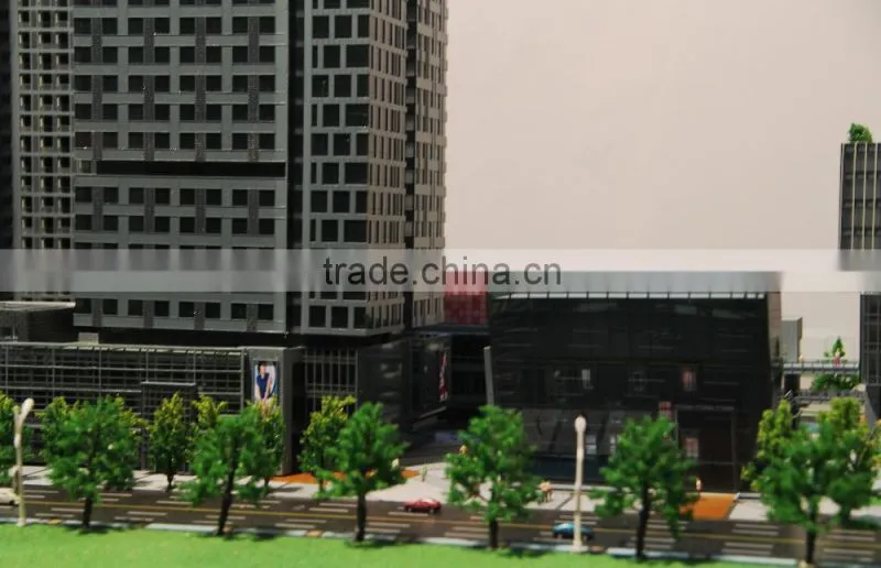 Acrylic , Plastic 3D Architectural Scale Model Miniature Commercial House Model
