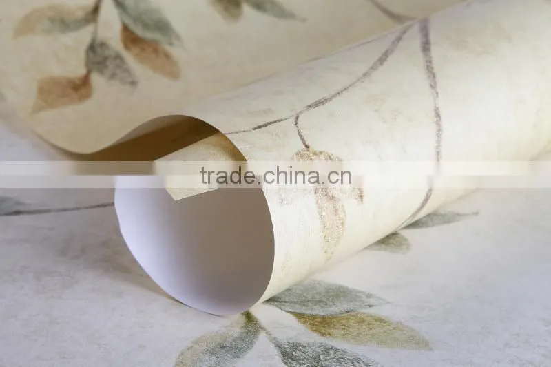 country style leaf pure paper wallpaper for home