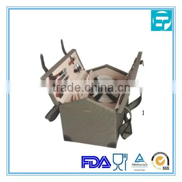 stainless steel picnic wallet with basket