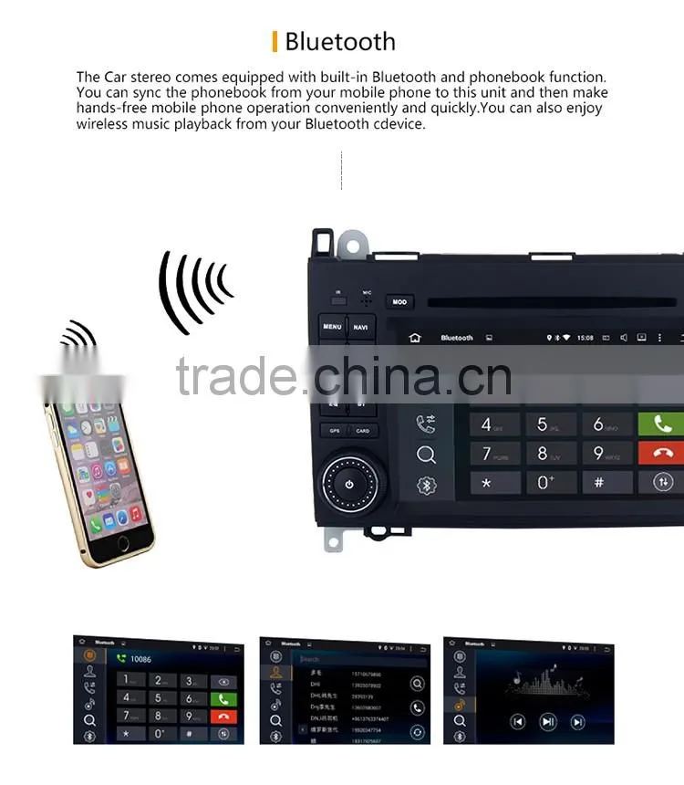 7 Inch High quality quickly double din search for contacts car gps dvd player for Benz A class W169 A150 A170