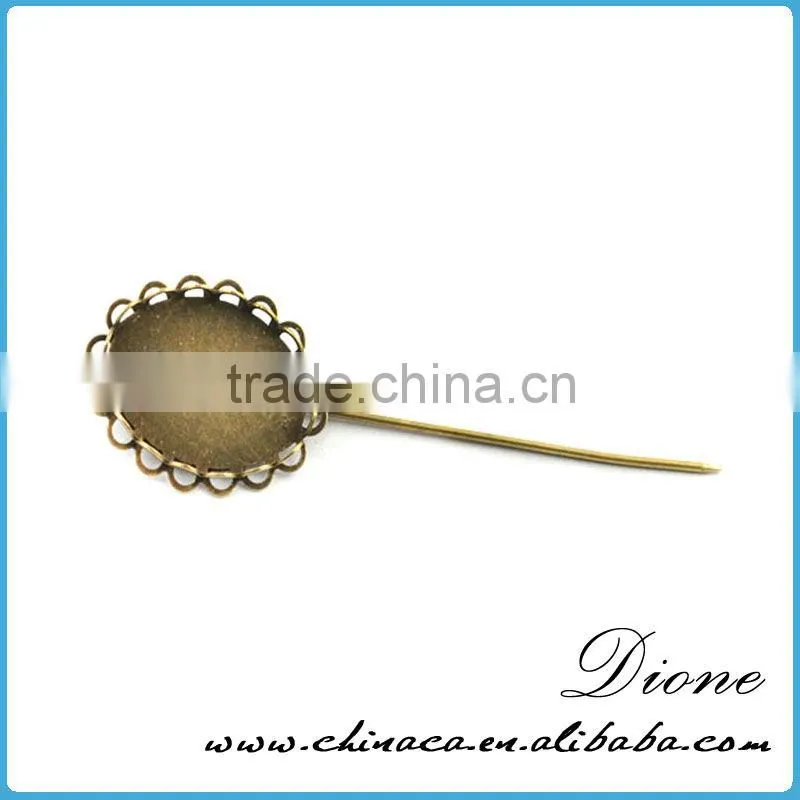 Stainless steel wholesale antiqued broned lady fancy brooch pin
