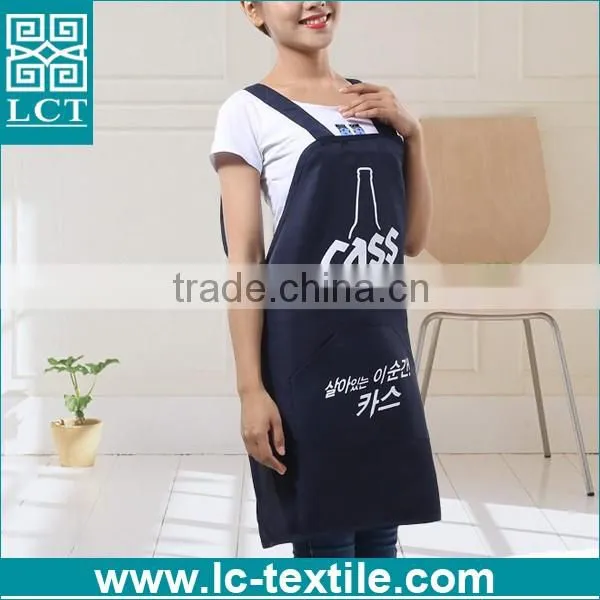 blue apron with pockets for cream milk company promotion