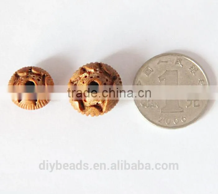 10x14mm lotus flower buddha wood round beads for bracelet making