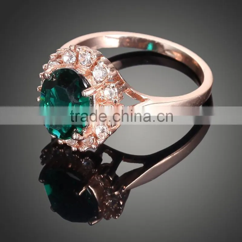 hot sale copper rose gold plated with zircon ring
