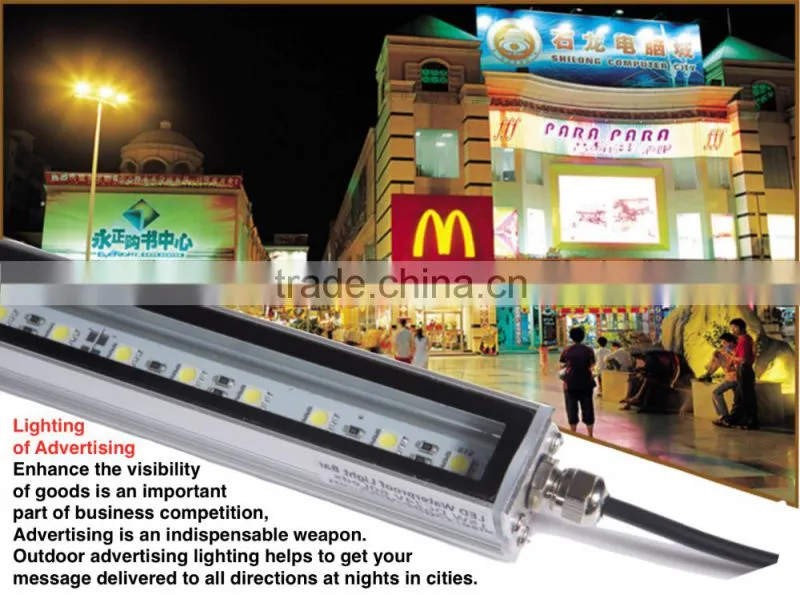 Waterproof 15w RGB color SMD5050 landscape lighting linear led strip light bar