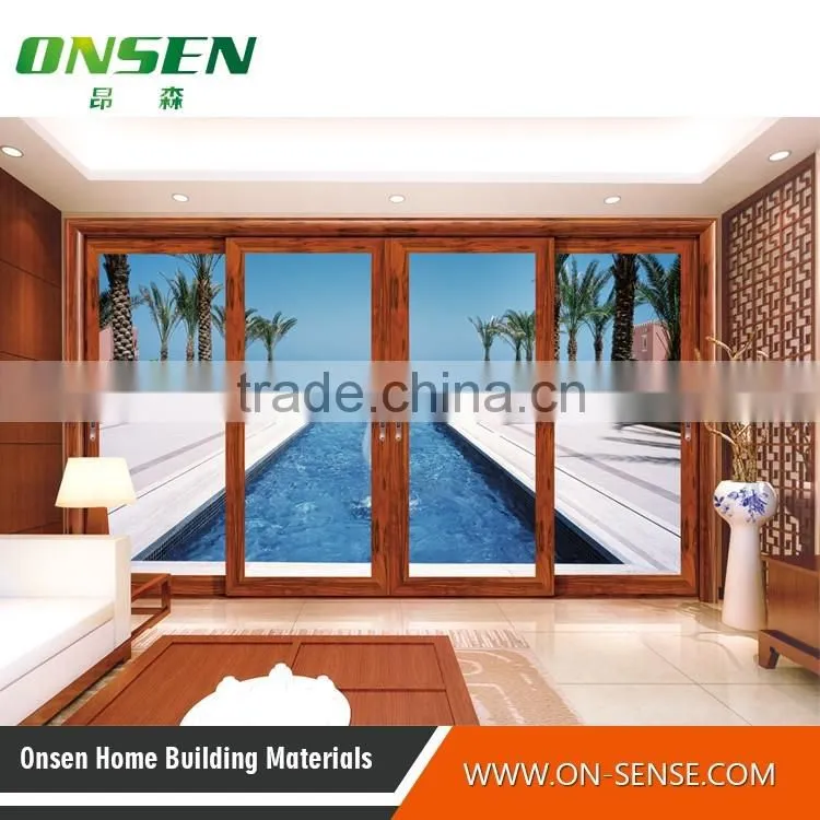 High quality modern style hollow Aluminum sliding glass door, glass sliding door price