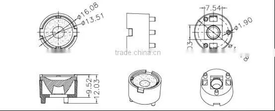 ILENSTECH lens 45/60/90 degree match cree / NICHIA / Imitation lumens LED ILENSTECH01ZZ-DWxxF