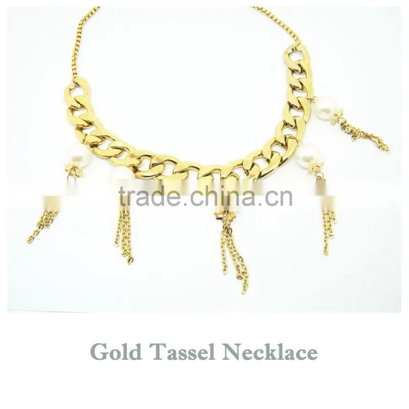 Alibaba Gold Chain Tassel Stainless Steel Chain Necklace Designs