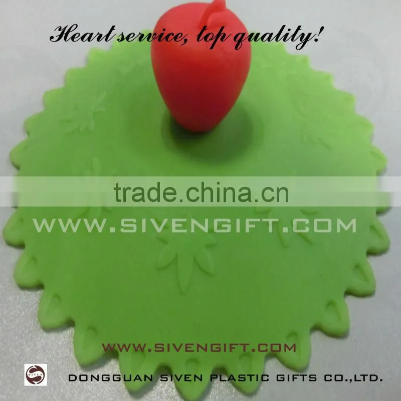 Cute design silicone cup cover beautiful silicon 3d cup lids