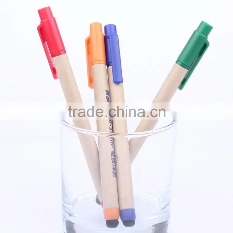 promotional wooden pen with stylus touch cover pen