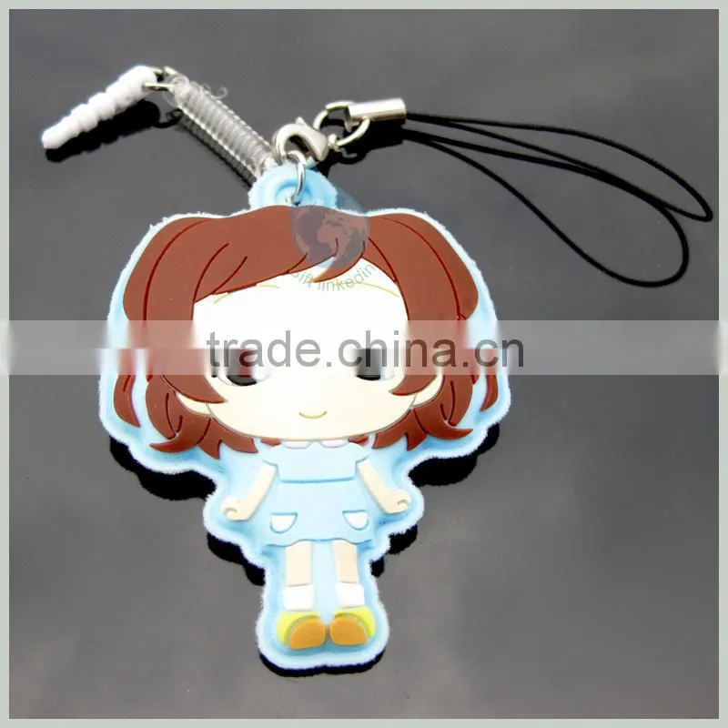 2014 new arrival flexible PVC keyring with Button for kids