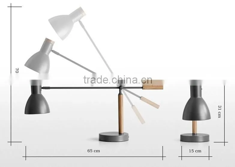 Adjustable Angle Table Lamp Metal With Powder Coating Finished Bedside Table Lamp Bedroom Study Room Table Lamp