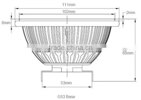 12W high lumen AR111-G53 Base COB spotlight led with external driver