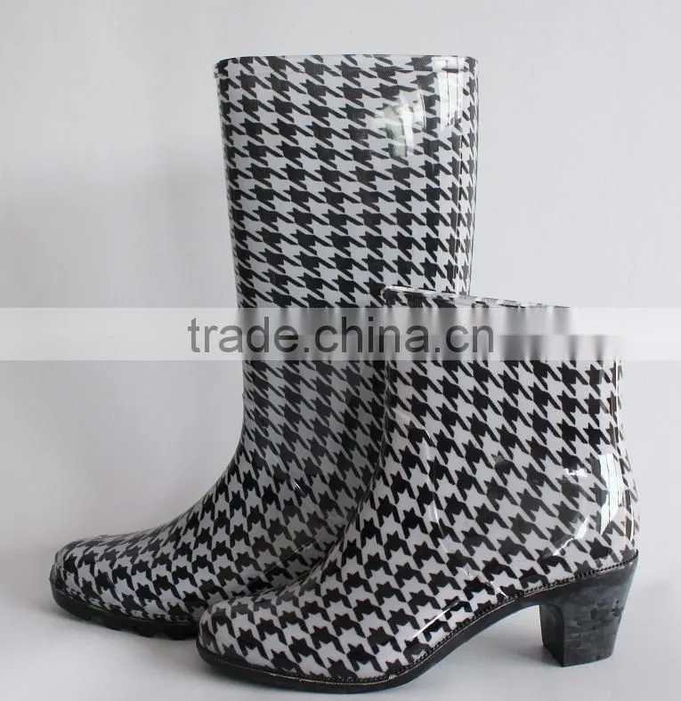 Beauty high heel rain boot pvc rain shoes for women