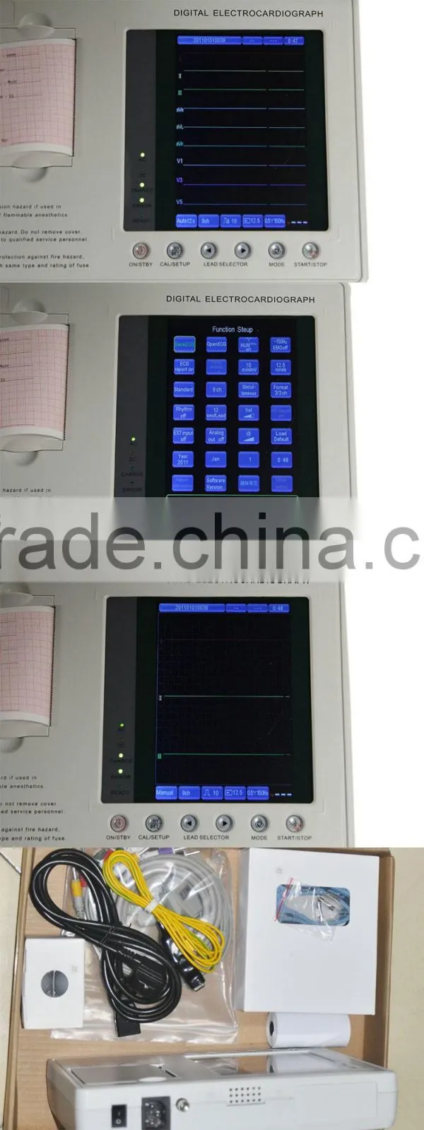 China supplier of portable electric three/six/twelve channels ecg machine electrocardiograph 3 channels