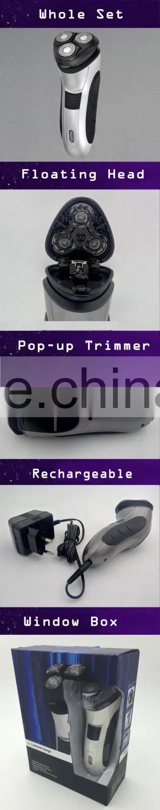 Fast charge Lithium polymer battery double head shaver all in one 12v electric shaver