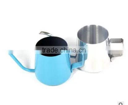 colorful teflon stainless steel goose neck milk jug milk pitcher