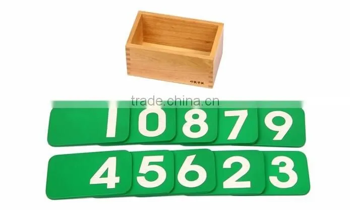 High quality Wooden educational toys children montessori set digital learning board Math Sandpaper Number with Box