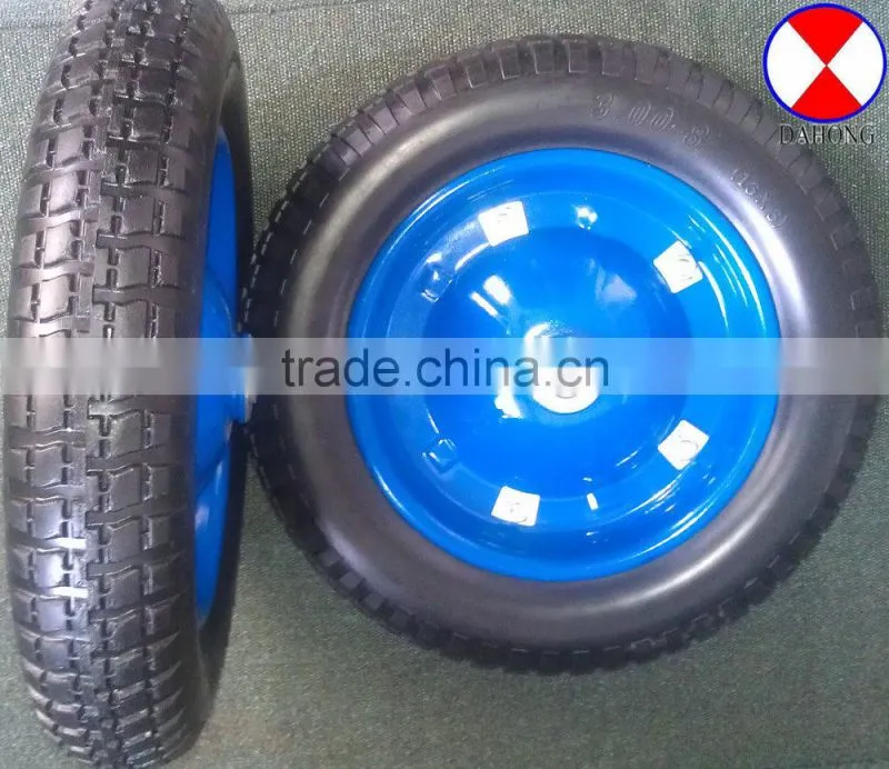 PU foaming rubber wheel size 300-8,13*3pusolid wheels