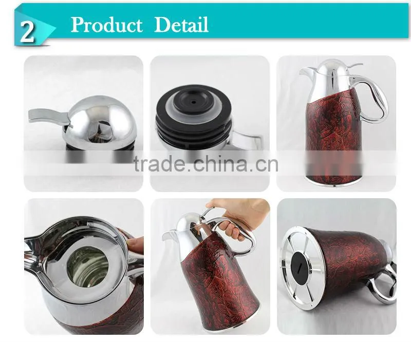 Golden arabic metal printing tea pot set for dubai