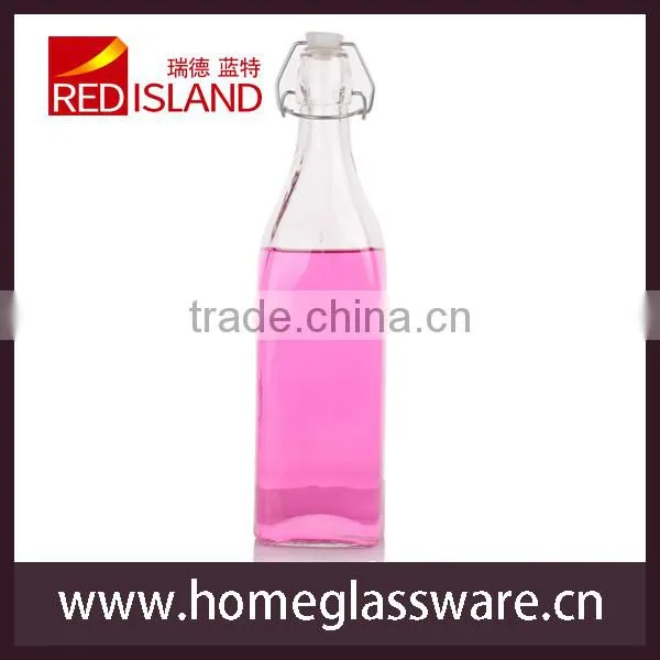 500ml juice glass bottle with clips water glass bottle