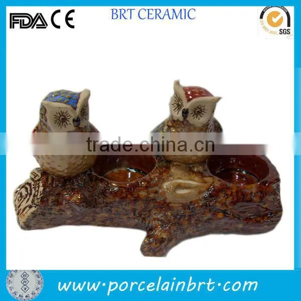 Wholesale ceramic owl candle holder