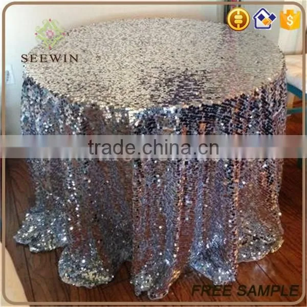 customized glittering sequin table cloth for wedding decoration