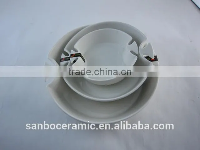 Good Quality High White ceramic bakeware Set with Handles