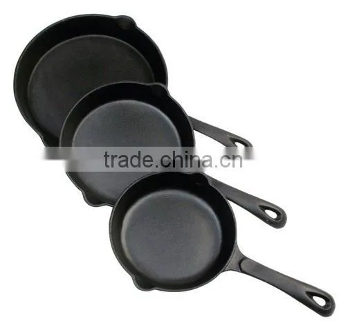 WS-FP06 Factory Price Pre-seasoned Cast Iron Skillet With Long Handle, Cast Iron Fry Pan