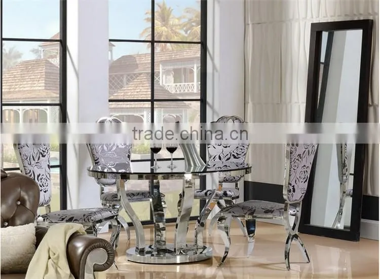 On sale stock Black glass restaurant round dinning table AH6667-2