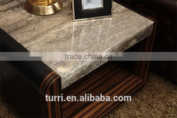 High End Classic model wooden base marble coffee table