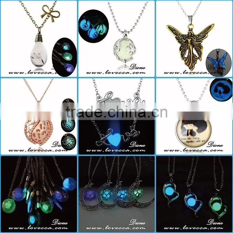 Gift for her Glow in the Dark Necklace,Lunar Moon Pendant,Crescent Moon Necklace