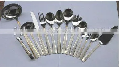 84pcs stainless steel cutlery set in wooden box made by Jieyang China