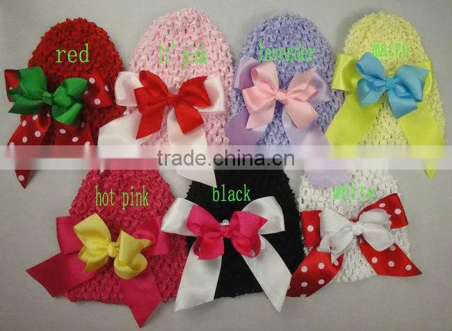 Hair band cap with 2layers butterfly organic cotton beanies for infant and toddle