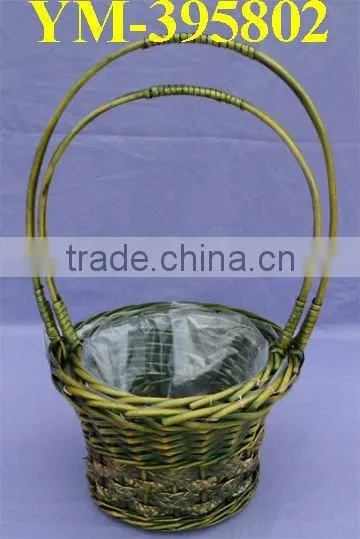 plastic lined small willow gift basket