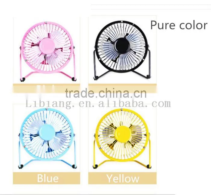 8 color 4" steel structure wtih rubber fan Portable USB Cooling Mini Fan or Air Conditioner Fan