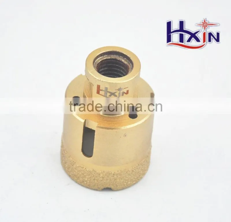8mm Gold color Brazed diamond hole saws for hard rock / high quality diamond core drill bits