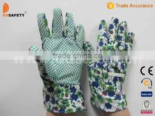DDSAFETY Flower Designed Cotton With Dots Children Glove Working Glove