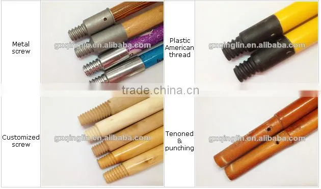QL 120*2.2cm wooden broom handle with pvc coated/wooden broom handles with plastic coated