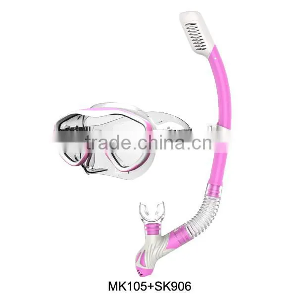 Hot CE approval Adult Snorkelling set,Silicone Diving Mask, Dry Snorkel(MK100+SK900)