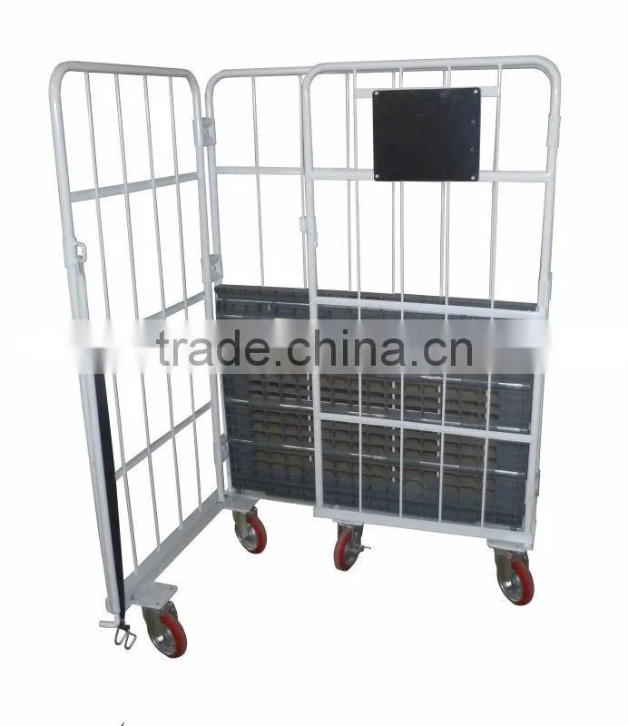 Wholesale Korea Folding Storage Steel Heavy duty Roll Container With Caster RC-01