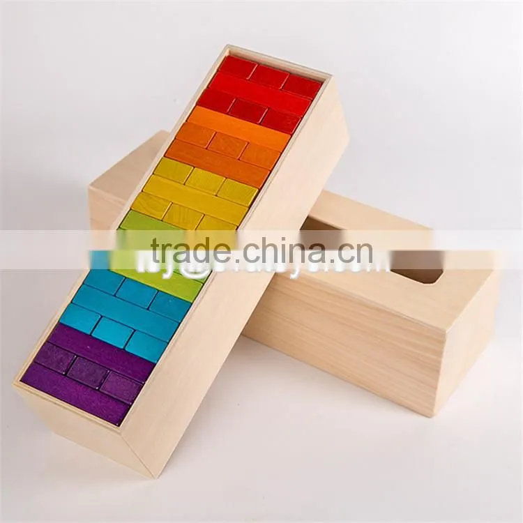 New design 51 pcs educational wooden kids building toys W13D149