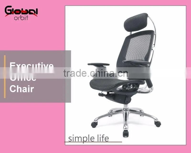 Adjustable hight mobile ergonomic reclining mesh office chair with headrest